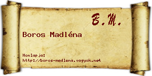 Boros Madléna névjegykártya